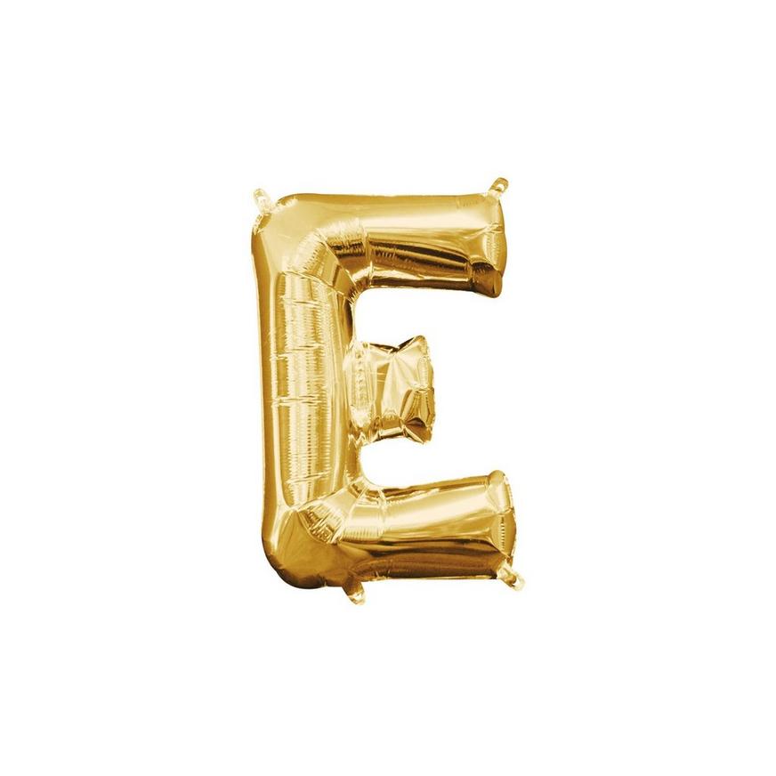 13in Air-Filled Gold Letter Balloon (E)